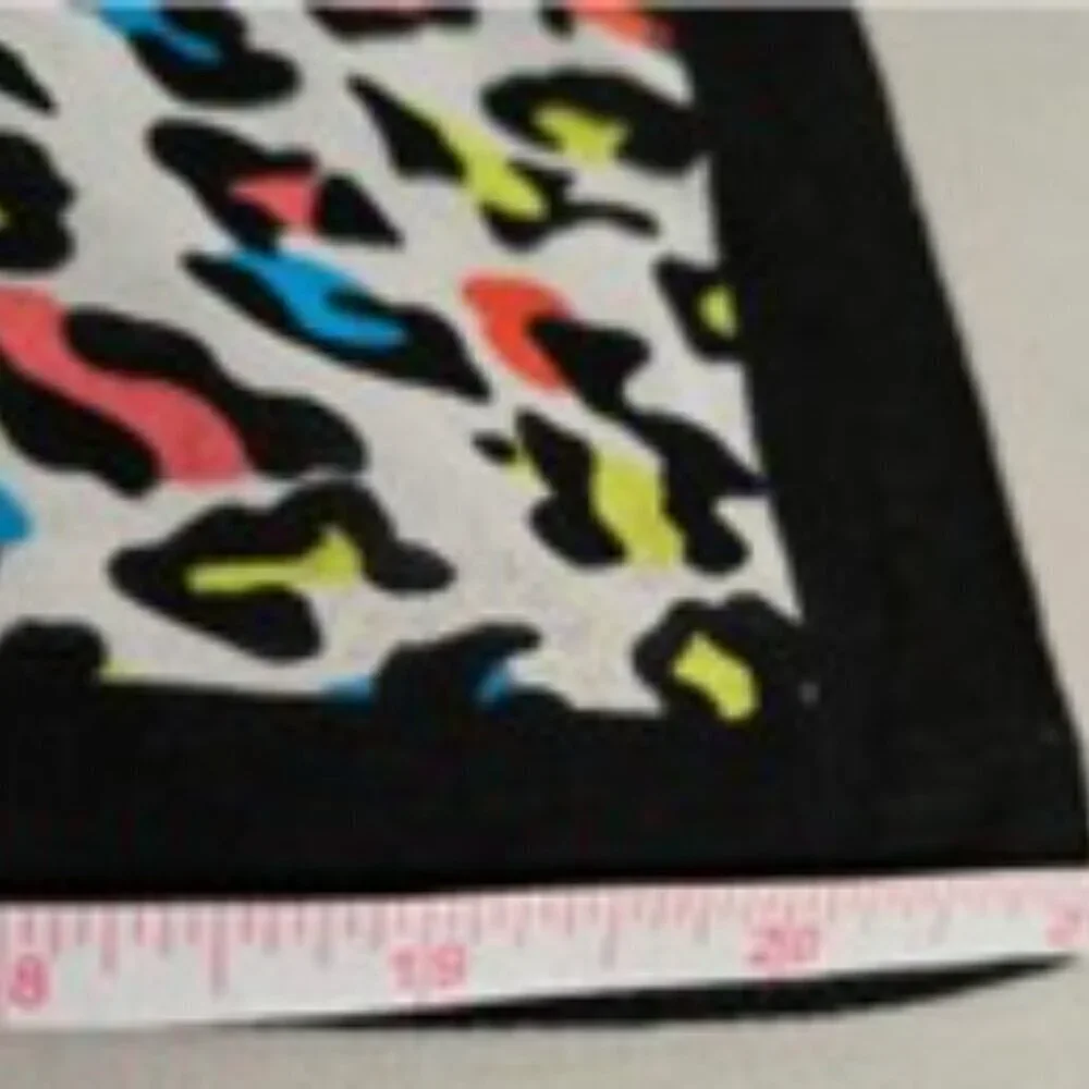 100 % Cotton Colorful Scarf Leopard Animal Print 21x21